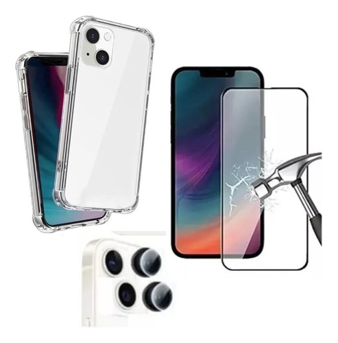 Kit Capa Para iPhone 13 6.1 + Película 3d Vidro + P Camera