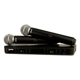 Sistema Inalambrico Orig 2 Microfonos Shure Blx288/sm58 Color Negro
