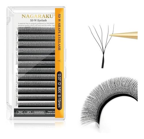 Nagaraku Blister Extensiones De Pestañas 5d W Mixto 0.07 D/c