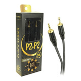 Cabo De Audio Stereo P2 X P2 Premium Black Series - Gold 24k