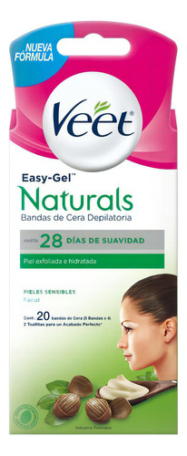 Bandas Depilatorias Faciales Veet Naturals X 20 Unidades.