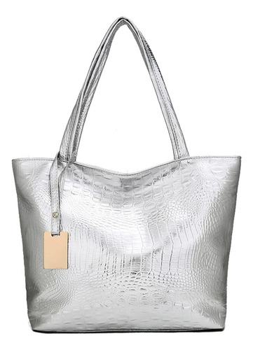 Bolso De Hombro Retro De Piel De Cocodrilo Grande Para Mujer