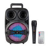 Parlante Troter 8 Pulgadas Portátil Con Bluetooth Negro Fiesta Aire Libre Inalmbrico Ultimate Microfono Luces Control Remoto Shows Luz Radios Paralntes Karaoke Premium