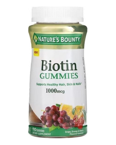 Natures Bounty | Biotin I 1,000mcg I 110 Gummies I Importado