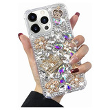 Funda Para iPhone 14 Pro Max Cute Bling Glitter 3d Rhines-02