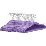 Gancho Percha Tipo Terciopelo Niños Morado Basics Store 30pz