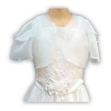 Vestido Comunion C/ Bolero Bordado Gasa Flores 116 Childrens