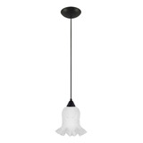 Luminária Teto Pendente Preto Vidro Rei Luxo Incolor Fosca