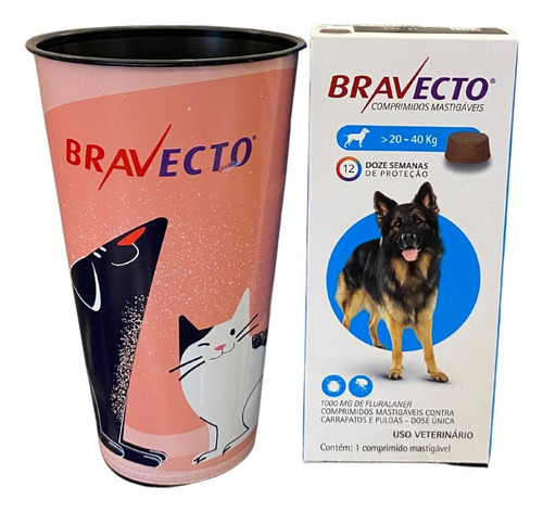 Bravecto Comprimido Cão Anti Pulga Carrapato 20a40kg