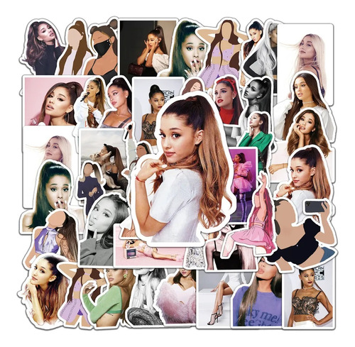 Ariana Grande Artista Pop 50 Calcomanias Sticker Contra Agua