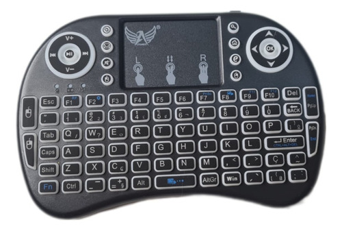 Mini Teclado Com Touchpad Sem Fio Com Led Al313 