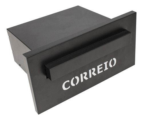 Caixa Correio Embutir Preto Fosco 20cm Profundidade Full