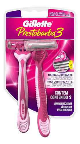 Máquina Para Afeitar Gillette  Prestobarba3 Mujer Descartable 2 U