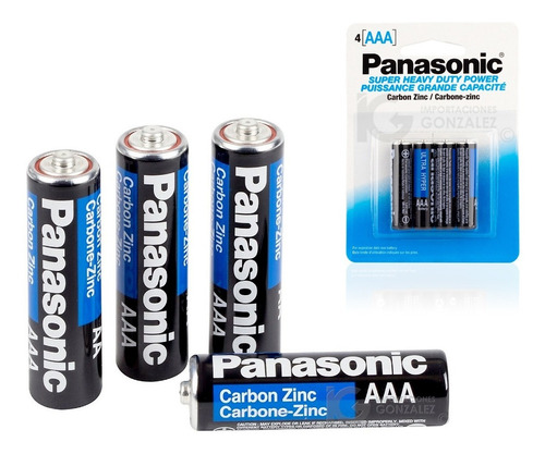 Baterías Aaa Panasonic Paquete 4 Pzas Pilas Original Carbón