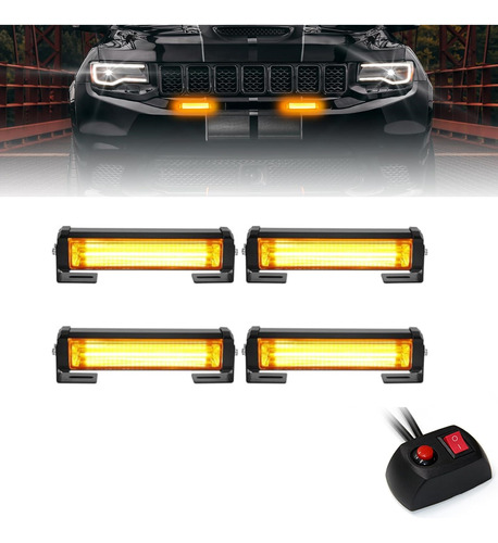 Set Barras Led Torreta Estrobo Cob 40w P/auto 12-24v 14modos