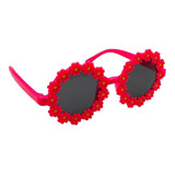 Óculos De Sol Infantil Flor Redondo Moda Blogueirinha Pink