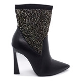 Botas Botinetas Vizzano Strass Taco 9cm Mujer Cierre 3102102