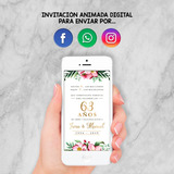 Invitación Animada Digital Aniversario Casamiento Fiesta