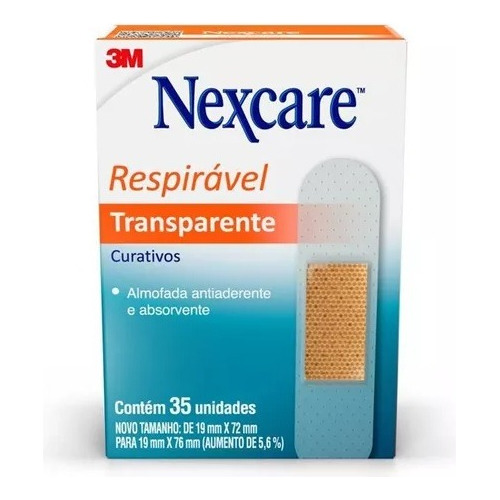 3x Curativos Transparente Nexcare Respiravel 35 Und