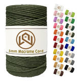 Cordón De Macramé Natural Verde Militar De 3mm X 109 ...