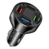 Adaptador V 4 En 1 Para Coche, 4 Puertos Usb, Carga Rápida,