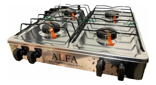 Estufa De Mesa 4 Quemadores Acero Inoxidable Alfa