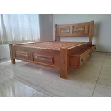 Cama Casal King Com 4 Gavetas Madeira Demolição Peroba Rosa