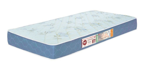 Colchão Solteiro Sleep Max Espuma D45 88x188x18cm Branco/azu