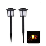 Pack 2 Luz Estaca Solar Farol Clásico Para  Jardín