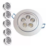 Pack X5 Focos De 5w Luz Fria Embutidos