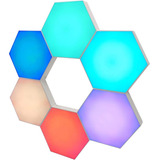 Set Luz Gamer Hexagonal Led Tira Cinta 6 Luces Rgb Control