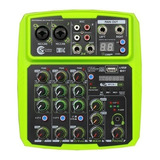 Mesa De Som 4 Canais Custom Sound Usb Bluetooth Cmx 4c Verde