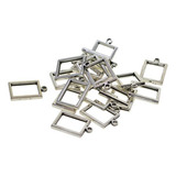 3 X 20pcs Plata Antigua Rectangular Bisel Abierto Colgante