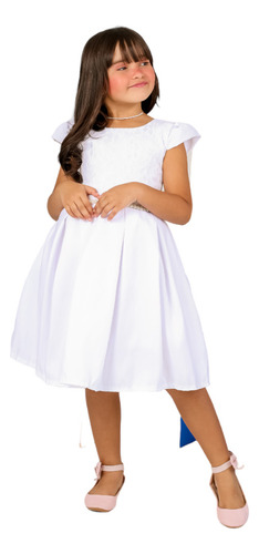 Vestido Ano Novo Natal Reveillón Renda Rodado Luxo Infantil