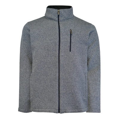 Manchester Chamarra Casual Cuello Mock Hombre Gris Marino S Liso