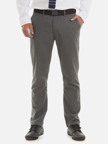 Pantalon Escolar Skinny Pretina Elasticada Hombre Gris Maui 