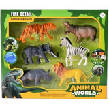 Animales De Selva X6 Leon Elefante Tigre Zebra Juguete Niño
