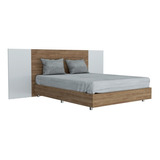 Cama Doble Nebrask Miel Y Blanco