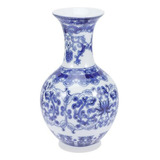 Jarrón De Porcelana Azul Y Blanca