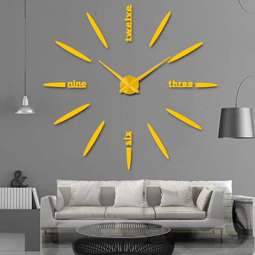 Reloj De Pared Diy Sin Marco, Grande, Moderno, Con Espejo 3d
