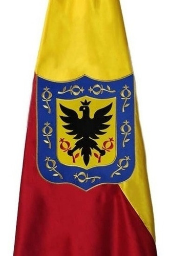 Bandera De Bogotá D.c. Para Oficina Y Exteriores Con Escudo