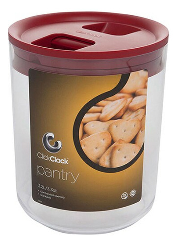 Pote Para Mantimentos Pantry Click Clack Vermelho 3,2 Litros