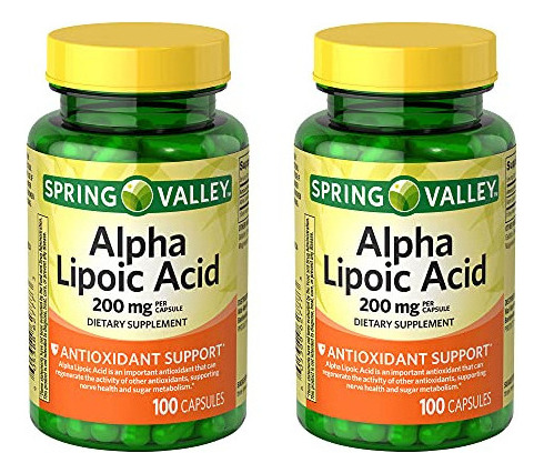 Spring Valley - Ácido Alfa Lipoico 200 Mg, 100 Cápsulas (p