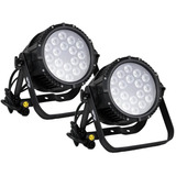 Pack 2 Spot Par Led 18 X10w Rgbw Dmx Exterior Ip Frentes Pre