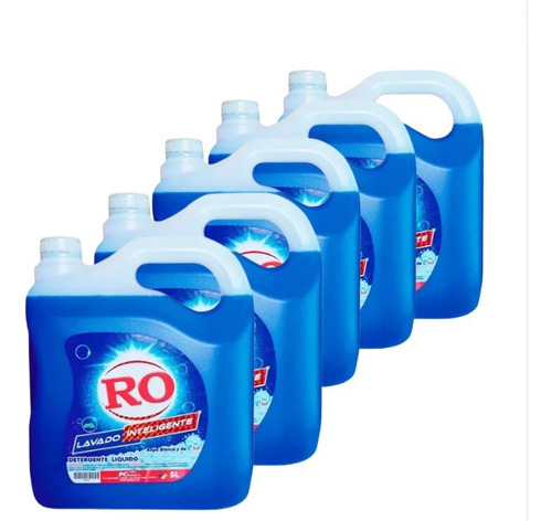 Pack 5un Detergente Liquido Ro 5 Litros Lavado Inteligente