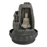 Fuente De Agua Mediana Buda Piedra Cascada+lluvia 30cm Tm Ct