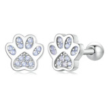 Aretes Topos Mujer Huella Perro Gato Circones En Plata 925