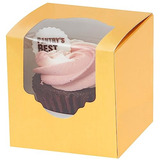 Cajas Doradas Para Cupcakes, 100 Unidades Individuales, Emer