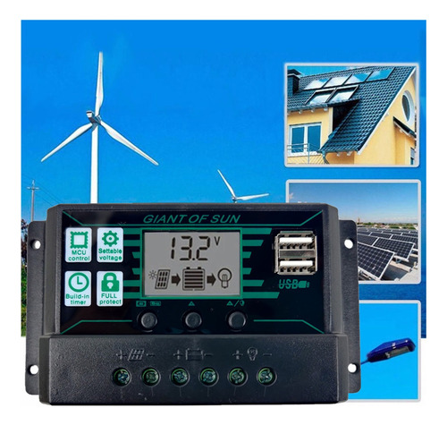 Controlador De Carga Solar Mppt Pwm 10a-100a Solar Power