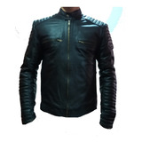 Chaqueta En Cuero Con Protecciones Removible Doble Proposito